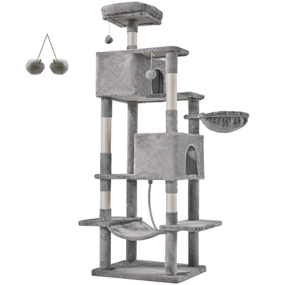 Cat Tree Tower 66 Inch Large Multi Level Cat Climbing Tower with Condo Natural Sisal Scratching Posts Pet House for Indoor