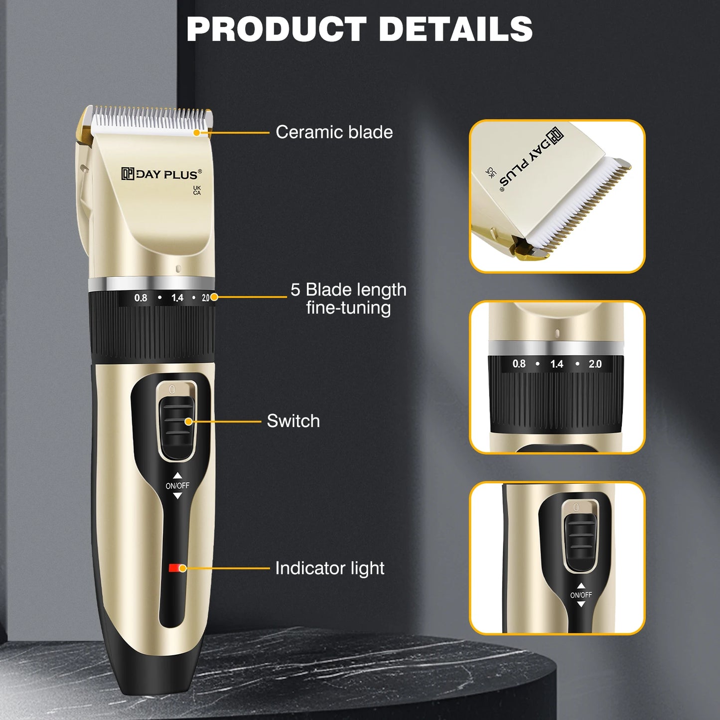 Electric Pet Grooming Clippers Cordless Professional Pet Hair Trimmer for Dogs and Cats Rechargeable Electric Dog Clippers Kit