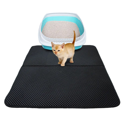 Cat Litter Mat EVA Double-Layer Cat Mat Litter Trapper Mats with Waterproof Bottom Layer Non-Slip Pet Litter Cat Bed Mat